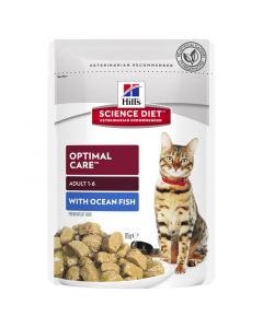Hill's Science Diet Cat Adult Optimal Care Ocean Fish 12 x 85g