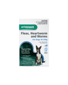 Aristopet Flea Heartworm & Worms Spot On Dog 10-25kg Blue