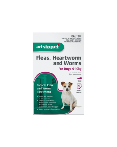Aristopet Flea Heartworm & Worms Spot On Dog 4-10kg Purple