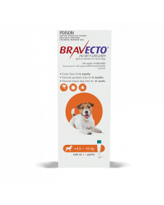 Bravecto Spot On Dog Small 4.5-10kg Orange 1 Pack