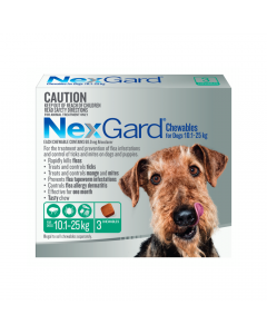 NexGard Chewables Dog Medium 10.1-25kg Green